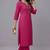Pink embroidered rayon kurta set