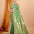 Light green woven self design embellished pure silk banarasi saree with blouse
