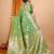 Light green woven self design embellished pure silk banarasi saree with blouse