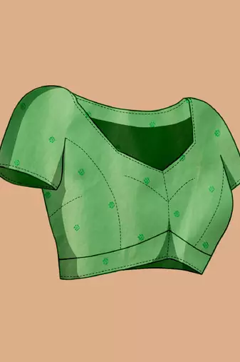 Light green woven self design embellished pure silk banarasi saree with blouse