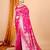 Pink woven self design embellished pure silk banarasi saree with blouse