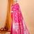 Pink woven self design embellished pure silk banarasi saree with blouse
