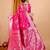 Pink woven self design embellished pure silk banarasi saree with blouse
