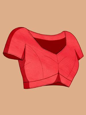 Red woven self design embellished silk blend banarasi saree with blouse 5