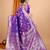 Violet woven self design embellished pure silk banarasi saree with blouse
