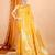 Yellow woven self design embellished pure silk banarasi saree with blouse