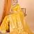 Yellow woven self design embellished pure silk banarasi saree with blouse