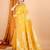 Yellow woven self design embellished pure silk banarasi saree with blouse