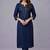 Navy embroidered rayon kurta set