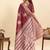 Maroon floral print soft silk bollywood saree with blouse