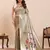 Light green floral print pure soft silk paithani saree with blouse