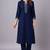 Navy embroidered rayon kurta set