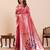 Pink floral print pure soft silk paithani saree with blouse