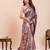 Wine floral print pure soft silk paithani saree with blouse