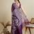 Purple floral print silk blend bollywood saree with blouse