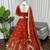 Dark Orange Color thread with Sequnce  Work Silk Lahenga Choli Set