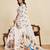White floral print printed chinon bollywood saree with blouse