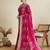 Pink printed floral print cotton silk bollywood saree with blouse