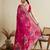 Pink printed floral print cotton silk bollywood saree with blouse