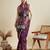 Wine printed floral print cotton silk bollywood saree with blouse