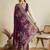 Wine printed floral print cotton silk bollywood saree with blouse