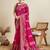 Pink printed floral print cotton silk bollywood saree with blouse