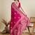 Pink printed floral print cotton silk bollywood saree with blouse