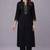 Black embroidered rayon kurta set