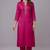 Pink embroidered rayon kurta set
