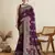 Wine printed floral print cotton silk bollywood saree with blouse