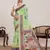 Light green printed linan bollywood saree with blouse