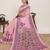 Pink printed linan bollywood saree with blouse