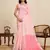 Baby pink printed linan kalamkari saree with blouse