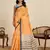 Mustard printed linan kalamkari saree with blouse