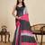 Black printed linan kalamkari saree with blouse