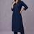 Navy embroidered rayon kurta set