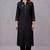 Black embroidered rayon kurta set