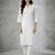 White embroidered rayon kurta set