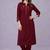 Maroon embroidered rayon kurta set