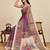 Purple printed linan kalamkari saree with blouse