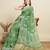 Light green printed color block embellished cotton silk bollywood saree with blouse