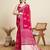 Pink printed color block embellished cotton silk bollywood saree with blouse