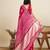 Pink printed color block embellished cotton silk bollywood saree with blouse