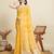 Yellow printed color block embellished cotton silk bollywood saree with blouse