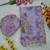 Lavender Color Print  Sequins and  Hand Real Mirror Work Silk Saree