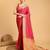 Dark pink woven self design embellished pure silk banarasi saree with blouse