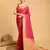 Dark pink woven self design embellished pure silk banarasi saree with blouse