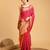 Dark pink woven self design embellished pure silk banarasi saree with blouse