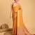 Mustard woven self design embellished pure silk banarasi saree with blouse