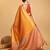 Mustard woven self design embellished pure silk banarasi saree with blouse